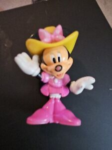 Disney Minnie Mouse in Pink Dress  Yellow Hat PVC 2 in@ Toy Cake Topper