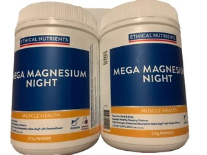 2xEthical Nutrients Mega Magnesium Night Powder 272g(COMBO DEALX2)Exp-2027 - Picture 1 of 3