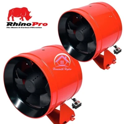 Rhino Ultra EC Digital Fan 8" 10" Extraction Quiet Pro + Fan Speed Controller - Image 1 of 2