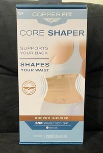 COPPER FIT Core Shaper Women Charcoal S/M Waist 26"-34" New - Picture 1 of 2