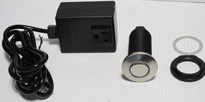 Sink Top Garbage Disposal Air Switch, 125V, 15A 3/4HP Brushed Nickel - Tested - Image 1 of 4