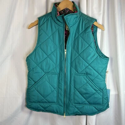 Chaleco Caribbean Joe Teal Puffer Floral Pequeño Mediano Nuevo Con Etiquetas Foto 1 de 4