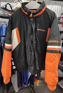 Cincinnati Bengals NFL Vintage 90s Full Zip Jacket Turbo Sportswear XL Black - Picture 1 of 10