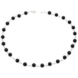 Collar de Auténtico Onyx, Negro, Clásico, Ónix, Collar, Mujer - Imagen 1 de 1