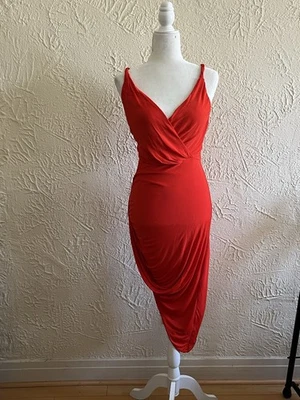 Vestido asimétrico Bebe rojo/naranja talla mediana excelente estado Foto 1 de 4