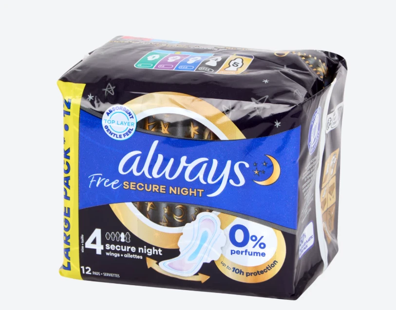 Always Ultra Serviettes Hygiéniques, Taille 4, Secure Night, 12 Serviettes  - Photo 1/1