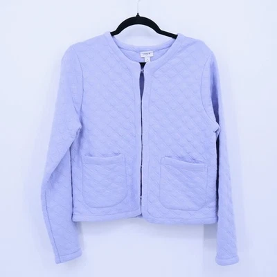 JCrew 绗缝夹克女式 S Periwinkle 粉彩职业办公室学院风经典 Twee — 第 1/4 张图片