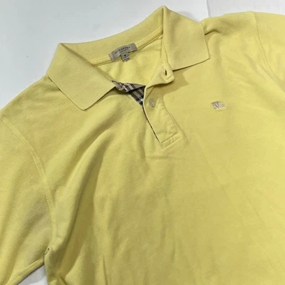 Camisa Polo Burberry London Hombre Amarilla Manga Corta Talla Mediana Cuadros Nova DEFECTOS Foto 1 de 4
