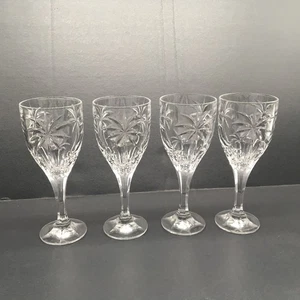 Shannon Godinger Crystal Palm Water Wine Goblets South Beach Collection Set Of 4 - Picture 1 of 7
