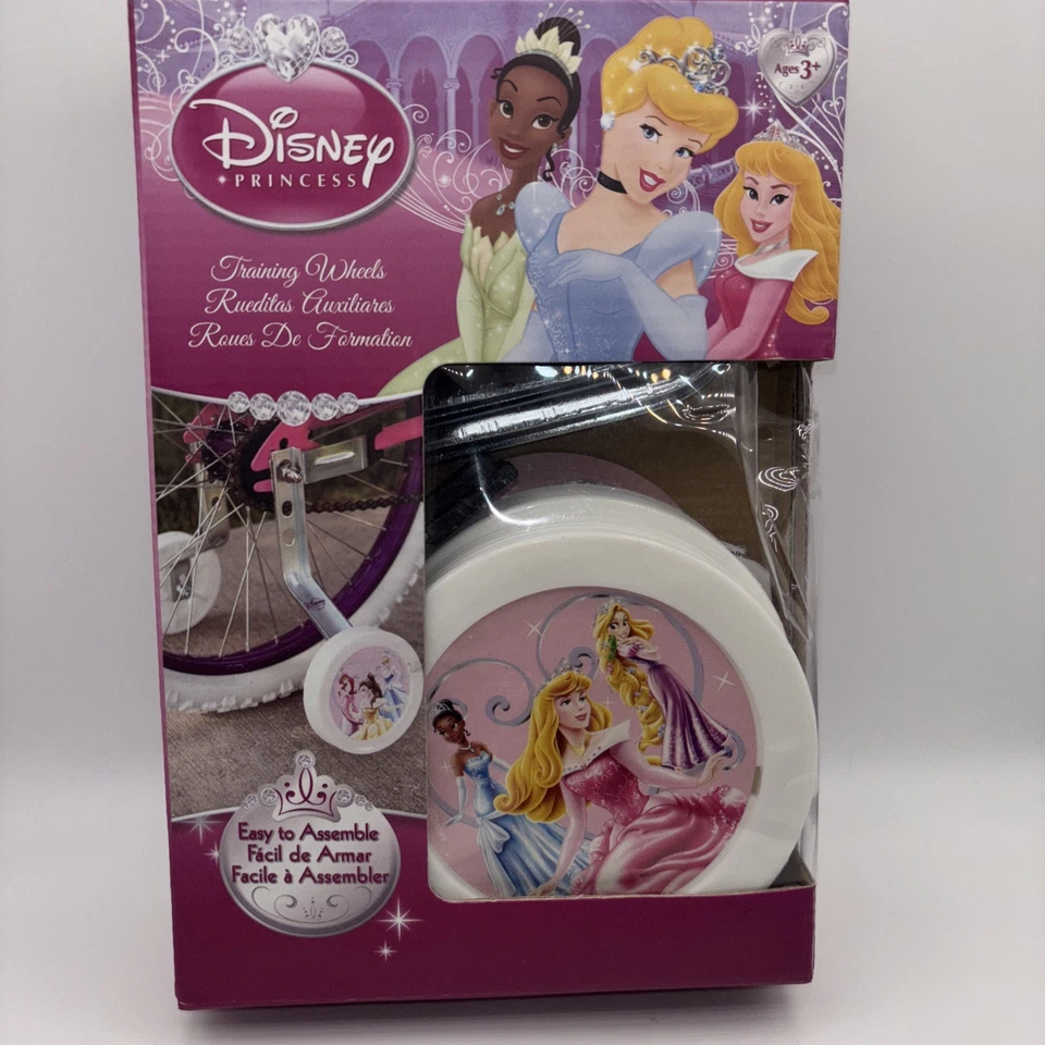 Disney Princesa Niños Bicicleta-Ruedas de Entrenamiento-Rosa y Morado Nuevo En Caja Abierta  Foto 1 de 4