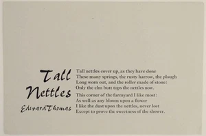 Edward THOMAS / TALL NETTLES 1st Edition #141511 - Picture 1 of 1