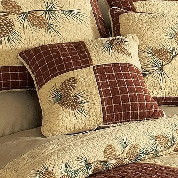 Pinecone Retreat Quilted Throw Pillow - Image 1 of 1