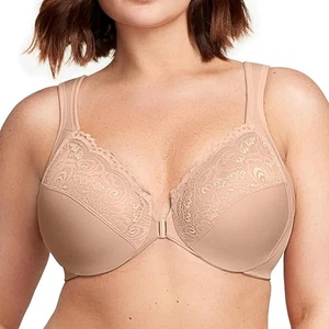 Sujetador delantero Glamorise Elegance Café 48DD - Imagen 1 de 4