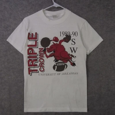 Vintage Arkansas Razorbacks Shirt Mens Small NCAA College Triple Crown SWC 90s - Image 1 of 4