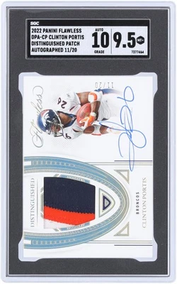 Clinton Portis Broncos Signed 2022 Panini Flawless #DPA-CP 11/20 SGC 9.5/10 Card - Image 1 of 3