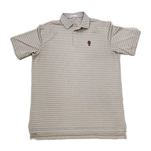 Camisa de golf Peter Millar Footjoy FJ Logo Crest talla L beige rayas Miller - Imagen 1 de 5