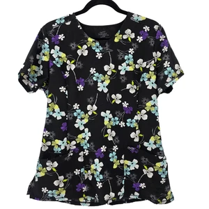 Blusa Médica Cherokee Infinity Para Mujer Mediana Floral Cuello en V Estilo Médico CK609 - Imagen 1 de 10