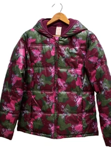 Girls XL 14-16 Butterfly Puffer Jacket Hooded Fleece Lined Purple, Pink, Green - Picture 1 of 4
