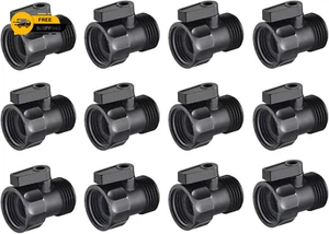 Confezione 12 Connettore Filettato Valvola Spegnimento Tubo Giardino Plastica 3/4'' Stock US N649 - Foto 1 di 10