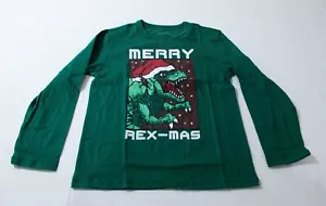 The Children's Place Boy's Holiday Dinosaur T-Shirt BL1 Park Bench Green US: 5-6 - Picture 1 of 3