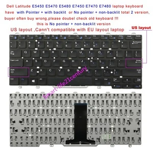 Nuevo para Dell Latitude 3340 3350 E7450 E5470 E5450 E5480 teclado EE. UU. sin retroiluminación - Imagen 1 de 5