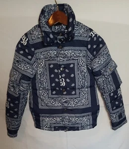 Rich Boys Paisley Blue Bandanna Puffer Jacket Windbreaker Boys 8 Streetwear - Picture 1 of 17