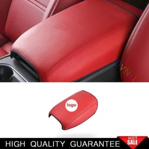 For Porsche Cayenne 2018-2022 Red Suede Central Console Armrest Box Cover Trim - Picture 1 of 8