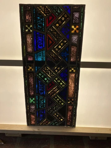 ANTIQUE GERMAN STAINED GLASS CHURCH  WINDOW FROM A CLOSED CHURCH - O9 Cover