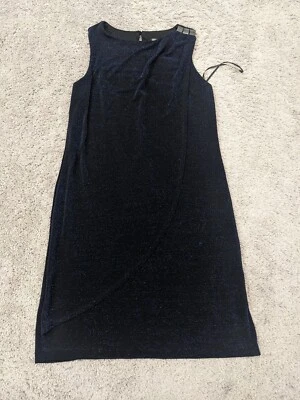 Vestido midi Donna Ricco New York Shift para mujer talla 8 metálico brillante noche Foto 1 de 4