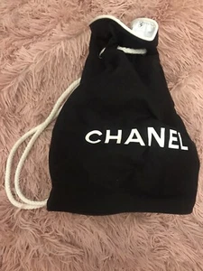 CHANEL Beach Bag Tote AUTHENTIC VTG 90s COSMETIC TOILETRIES TRAVEL LOGO NEW MINT - Picture 1 of 6