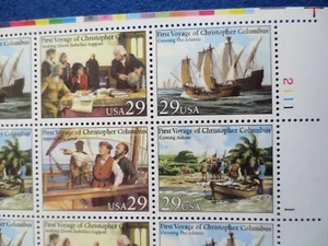 DOC Scott #2620-2623 Voyages Of Columbus 1992 29¢ Sheet of 40 MNH OG VF/XF - Picture 1 of 3