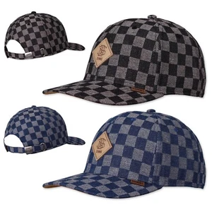 DJINNS Denim Check TrueFit Cap - Kappe Mütze Baseballcap Caps Meshcap Cappy Neu - Picture 1 of 4