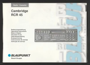 BLAUPUNTK CAMBRIDGE RCR 45 (Radio cassette, Istruzioni d'uso, ed.5/95, NO RADIO) - Picture 1 of 6
