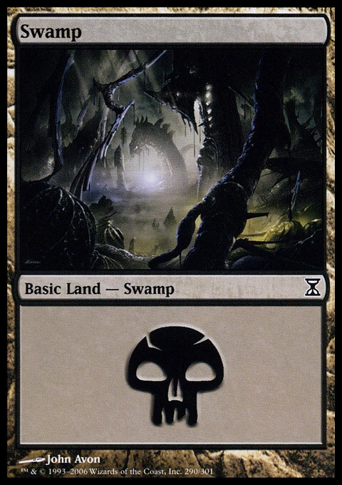 Swamp (290) - Foil ~ Heavily Played Time Spiral MTG Magic UltimateMTG Land Card - Image 1 of 1