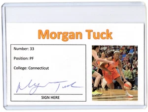 MORGAN TUCK WNBA Sun Auto Autographed Signed 3x5 Index Card B - Picture 1 of 1