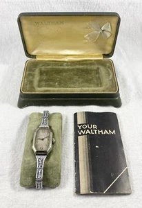 Antique Art Deco Waltham 14K White Gold Filled 7 Jewel Ladies Watch - Picture 1 of 7