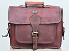 Real Briefcase Bag Men's Vintage Lambskin Leather Messenger Shoulder Laptop