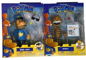 NEW Dog Man Movie 5 Inch Figure Dog Man & Petey Jakks Pacific Dreamworks Set - Picture 1 of 7