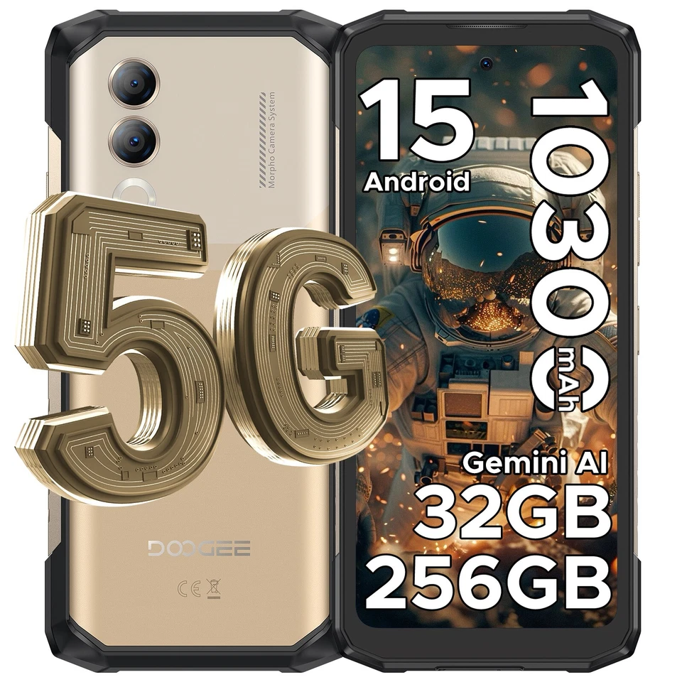 DOOGEE Blade 20 Turbo 5G Rugged Phone Unlocked, 32GB+256GB 10300mAh Android15 US - Image 1 of 4