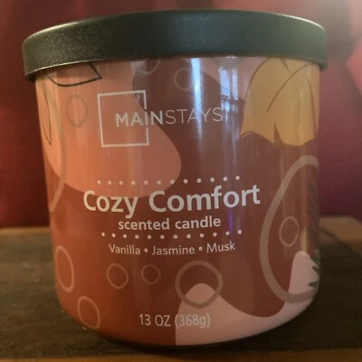 Mainstays Cozy Comfort ароматизированная свеча ваниль жасмин мускус 13 унций тройной фитиль - Изображение 1 из 4