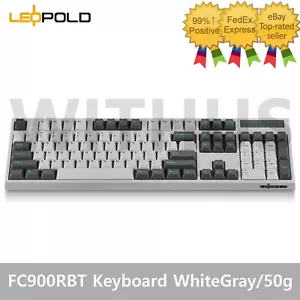 Leopold FC900RBT High-End Mechanical Bluetooth Keyboard WhiteGray/50g-Blue/Click - Picture 1 of 8