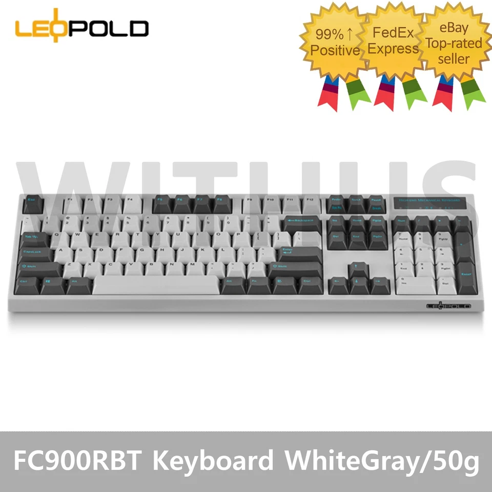 Leopold FC900RBT High-End Mechanical Bluetooth Keyboard WhiteGray/50g-Blue/Click - Image 1 of 4