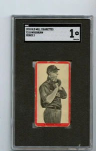 1910 T210 Old Mill Gene Woodburn Dallas Giants ⭐️💥🎯 SGC Graded 1 (Edge) - Picture 1 of 2