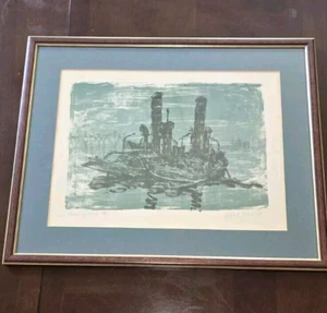 ALFRED COHEN " OLD BOATS " Siebdruck 17x21 " - Bild 1 von 6