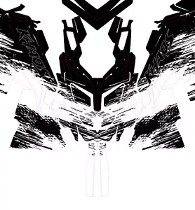 2022+ Matryx Pro RMK Khaos SNOWMOBILE SLED WRAP GRAPHIC KIT D2 Black and White - Bild 1 von 4