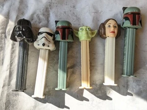  LOTE DE 6 DISPENSADORES PEZ STAR WARS VINTAGE - Imagen 1 de 12