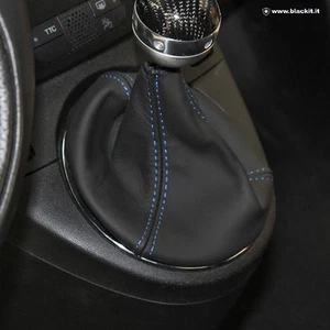 Cuffia cambio 595 o 500 Abarth Nera cucitura blu - Imagen 1 de 5