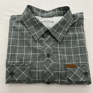 Orvis Shirt Mens XL Gray Chambray Window Check Classic Collection Quick Dry - Picture 1 of 13