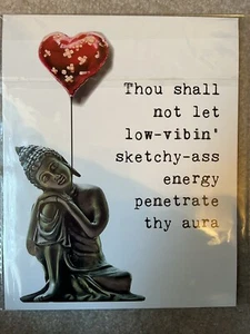 Inspirational Small Poster 8”x10” Buddha Peace With Comical Funny Lifting Quote - Picture 1 of 1