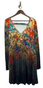 Free People Annette Floral Tunic Mini Dress Boho Ombre Flowy Oversized Small - Picture 1 of 10